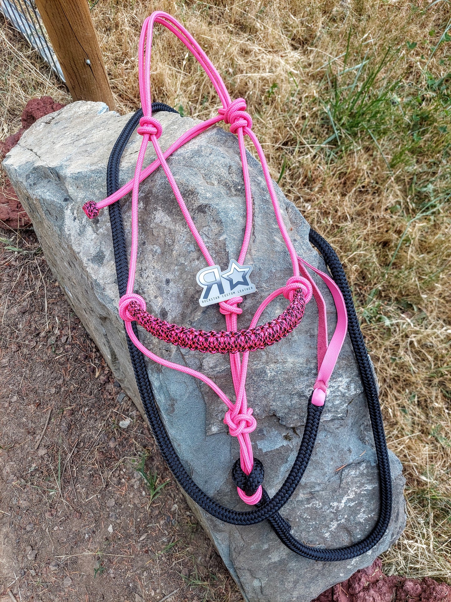 Hot Pink and Black Rope Halter