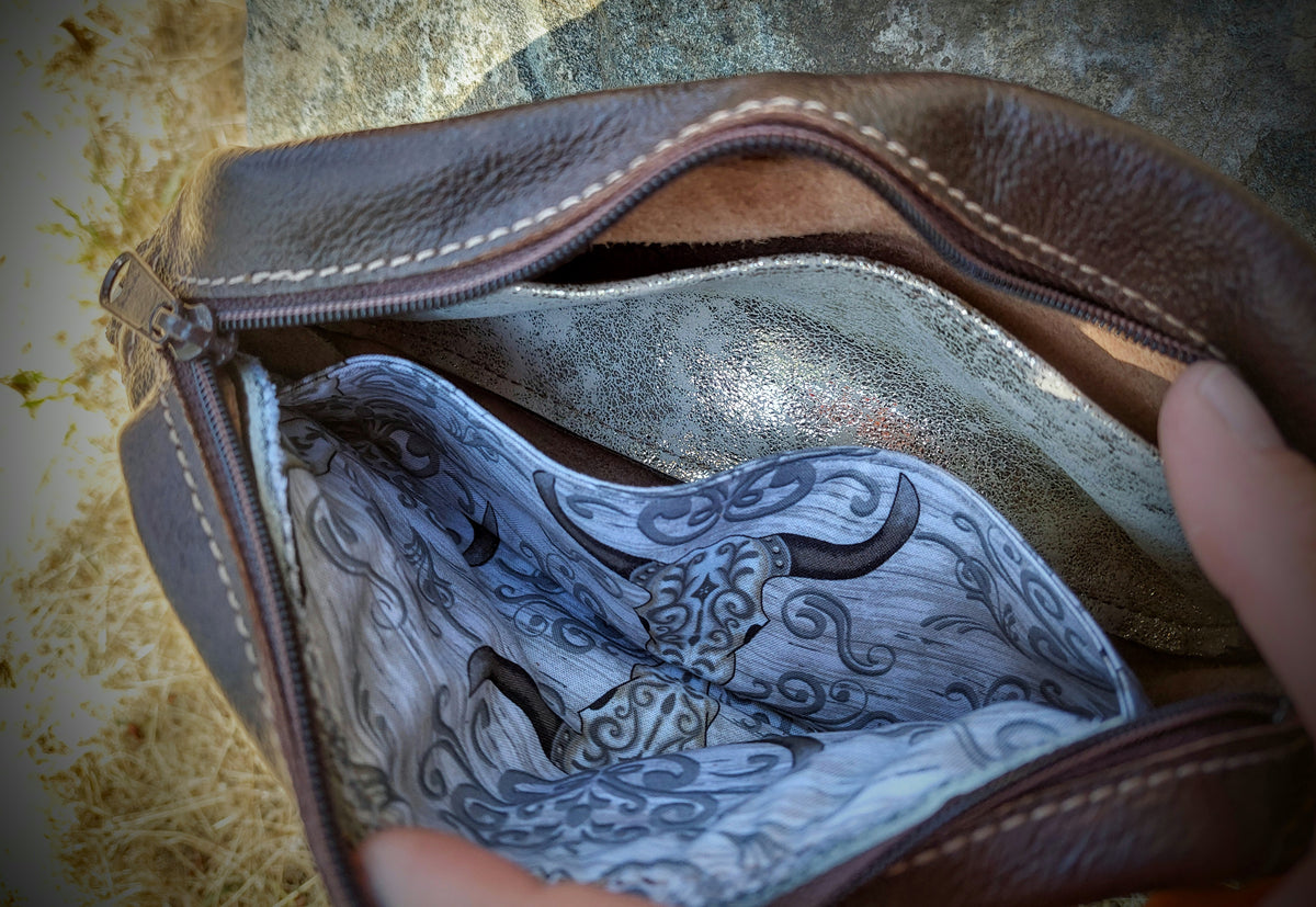Cowhide Makeup Bag