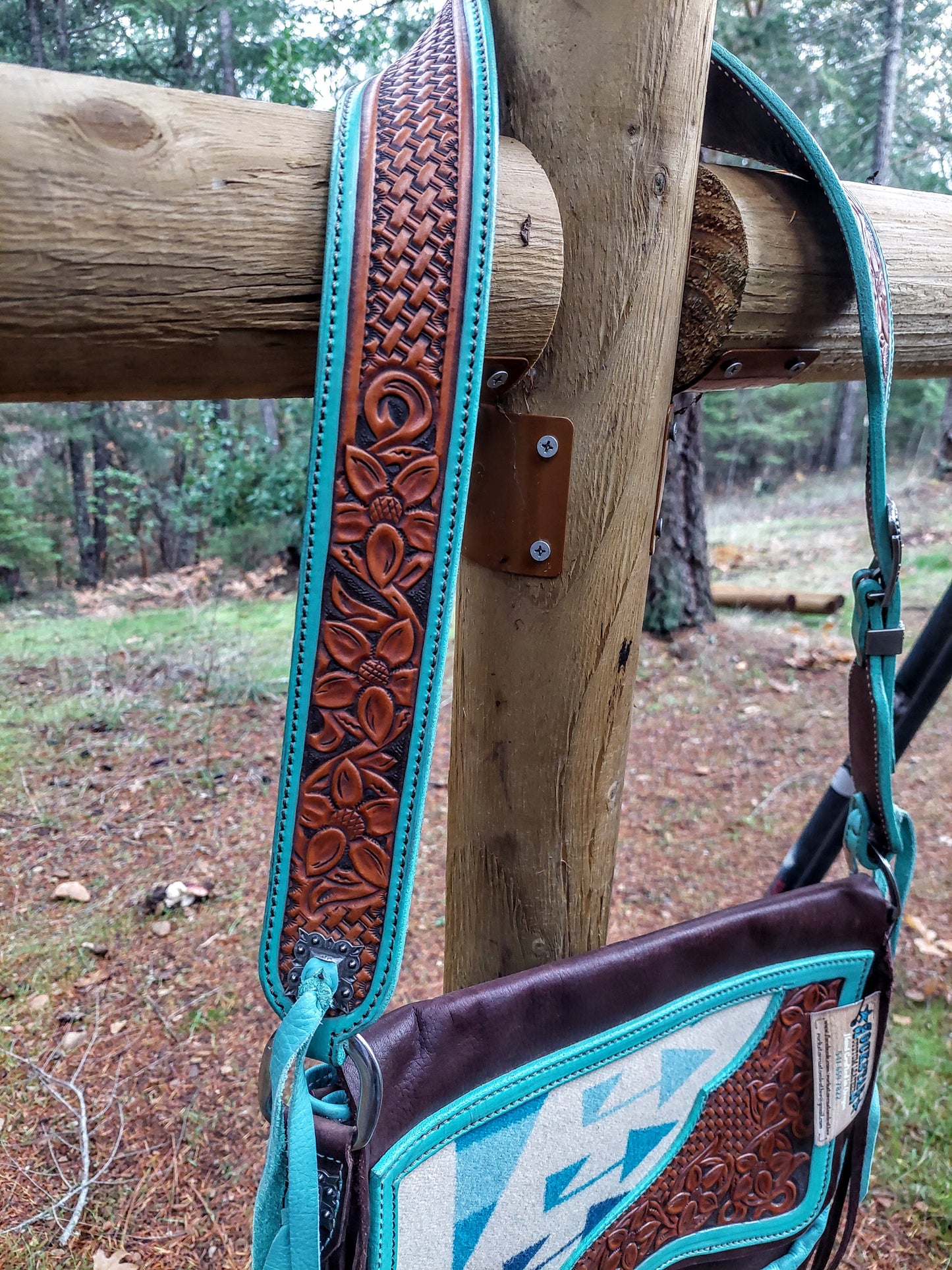 Pendleton and Turquoise Messenger Bag