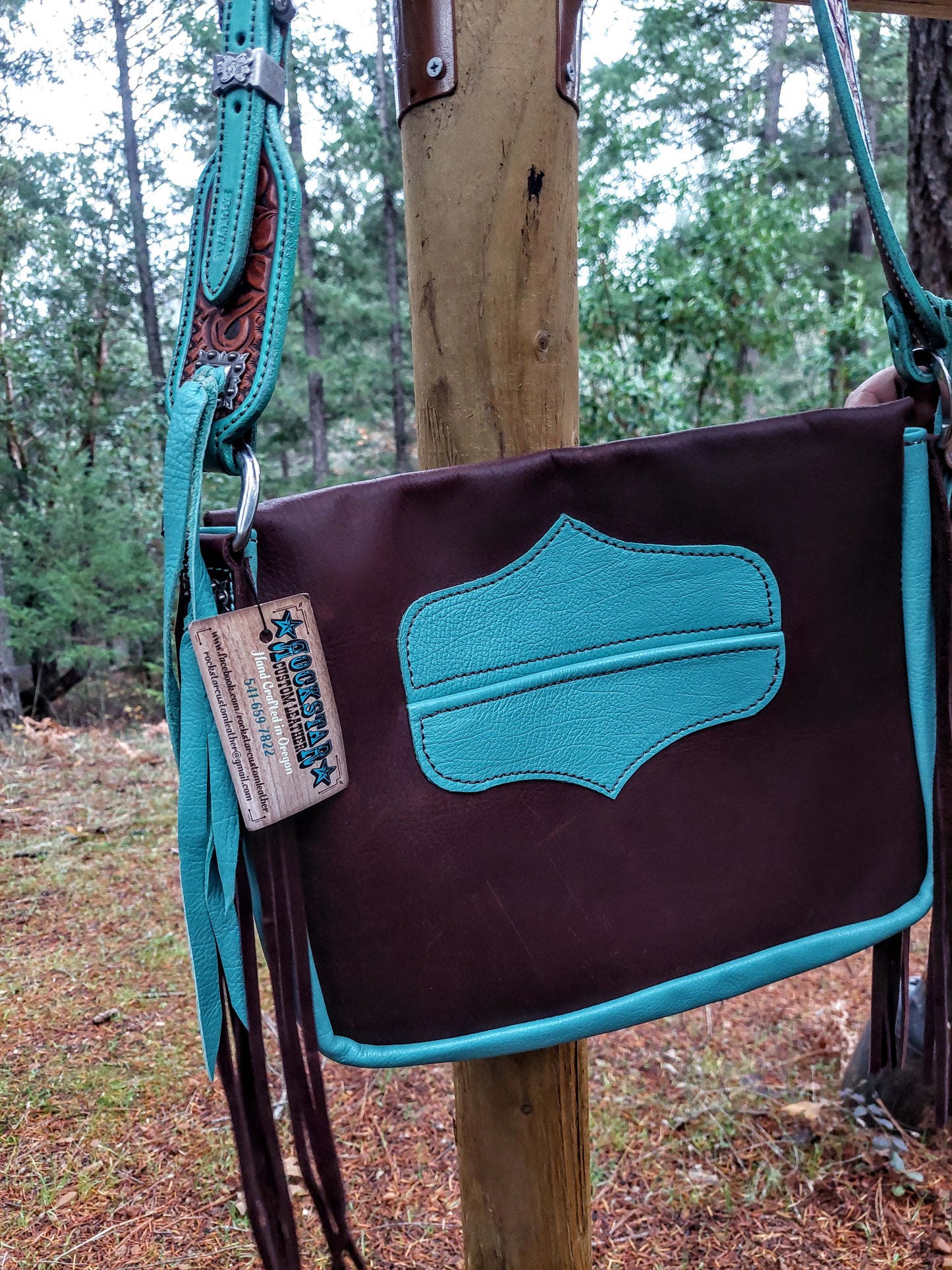 Pendleton and Turquoise Messenger Bag