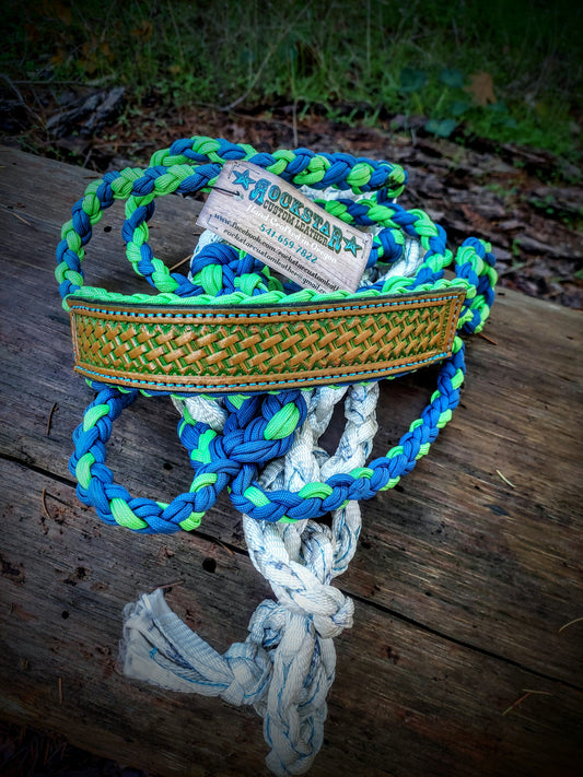 Paracord Halter with Muletape Lead and Leather Noseband