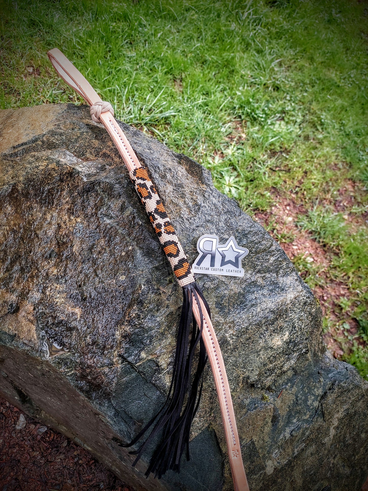 Beaded with Fringe Hand Whip Quirt