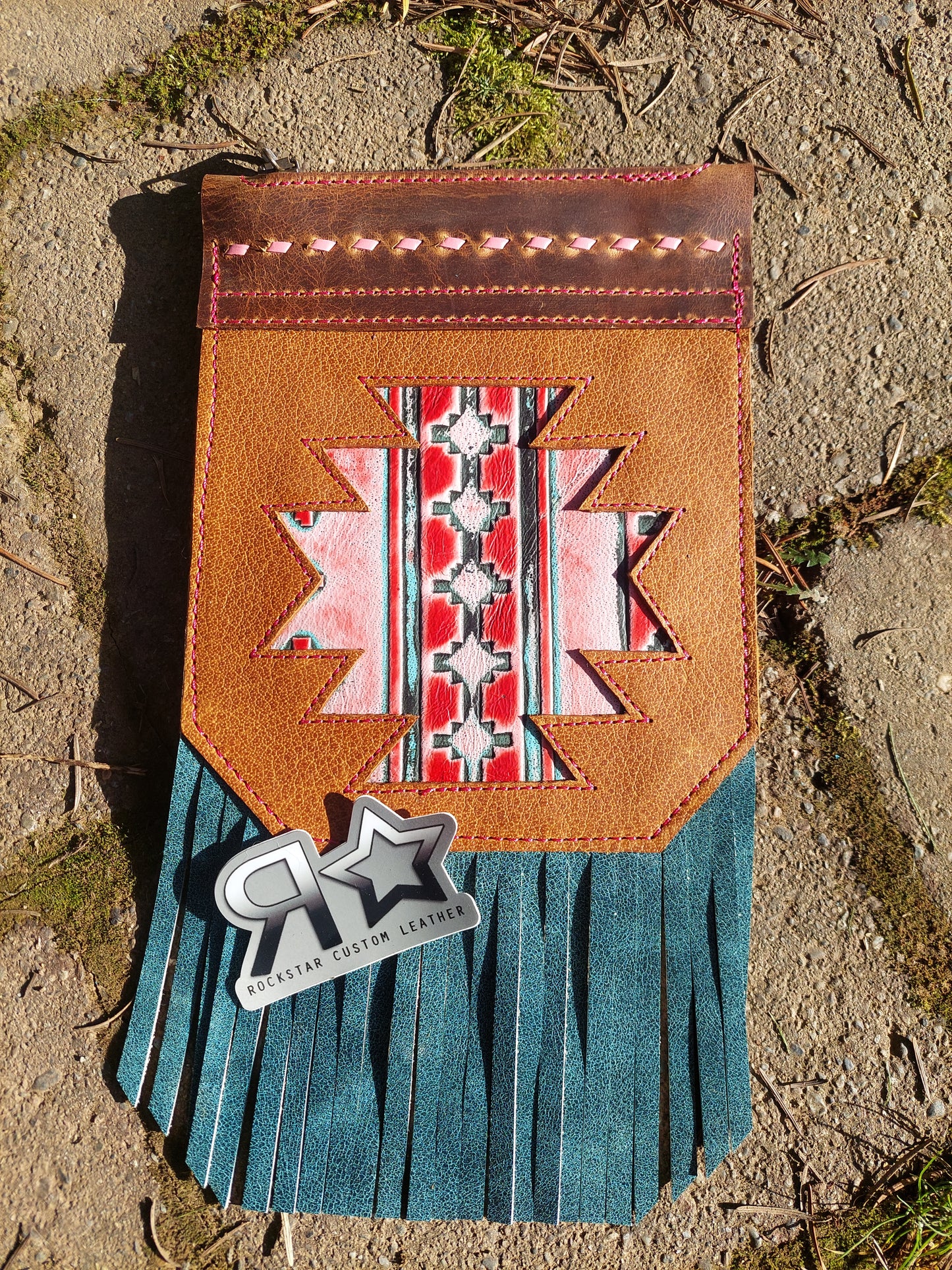 Aztec Inlay Saddle Pocket