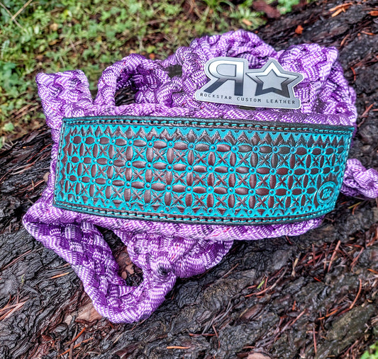 Chunky style muletape halter with tooled noseband