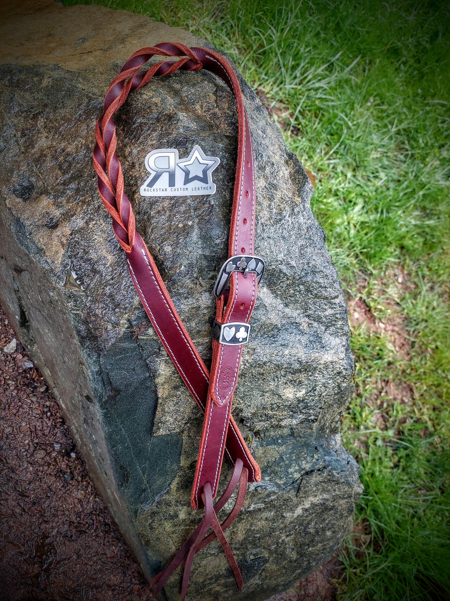Bleed Knot Slit Ear Latigo Headstall