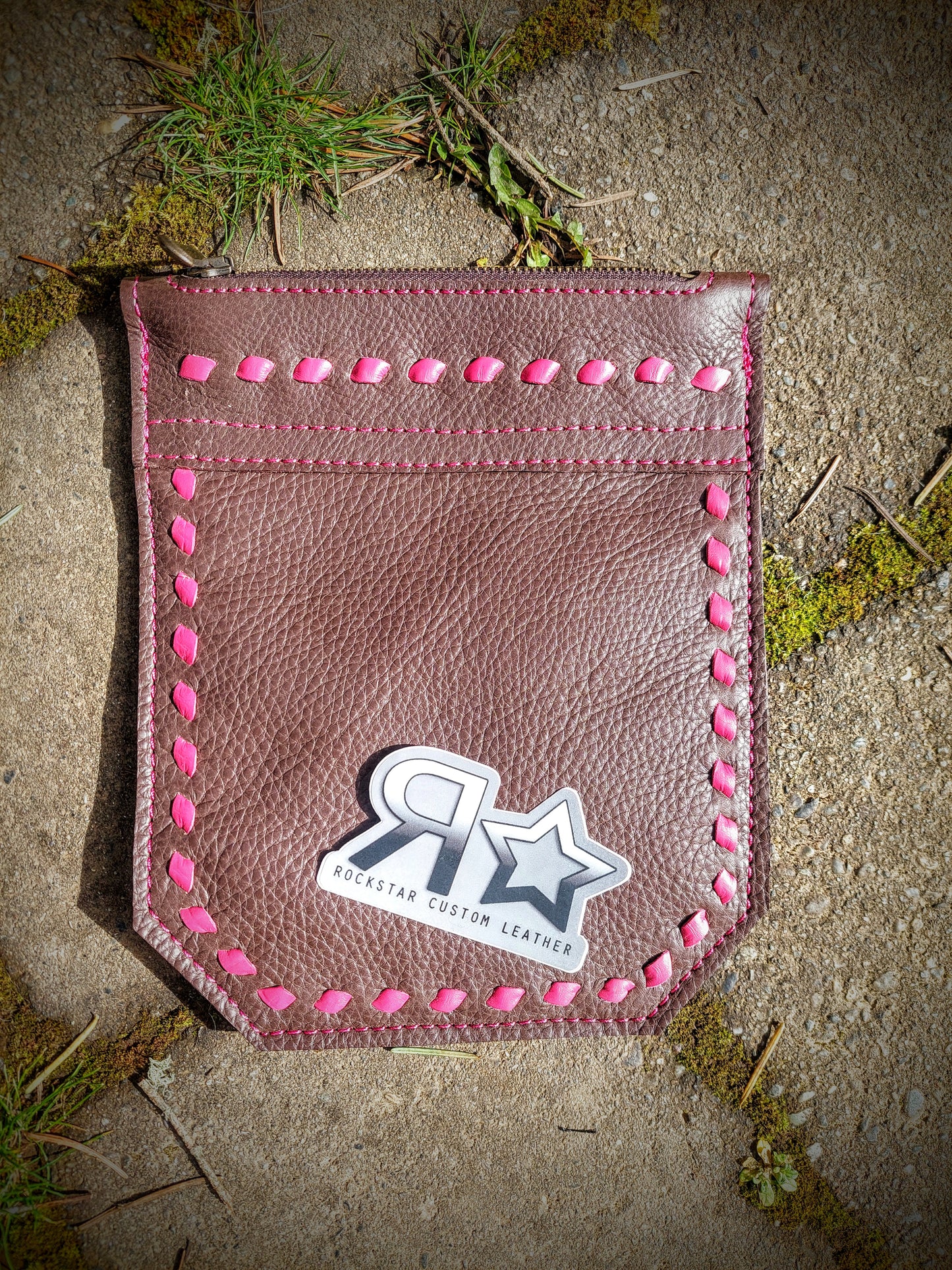 Chocolate and Pink Saddle Pocket