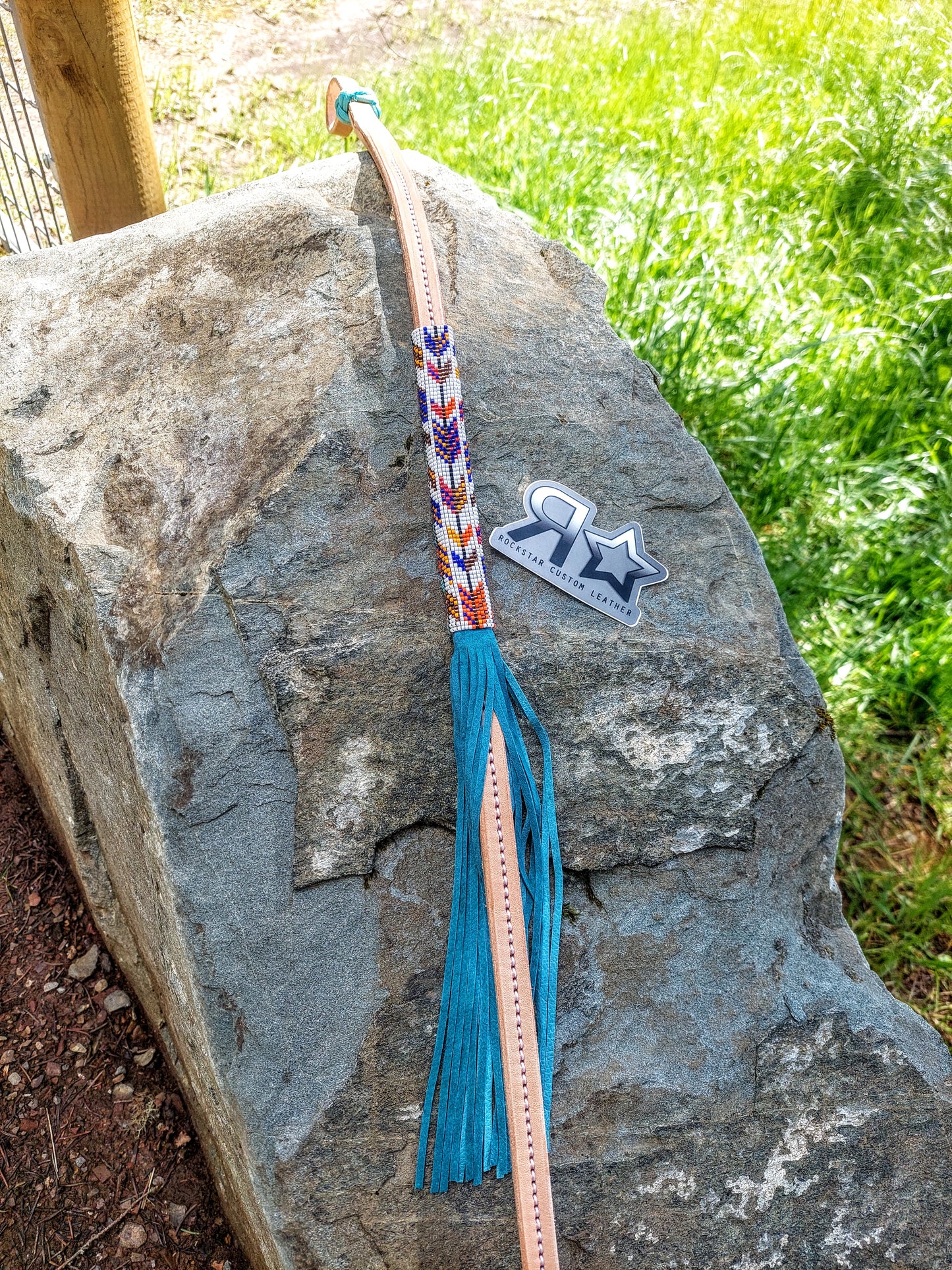 Beaded with fringe over and under whip
