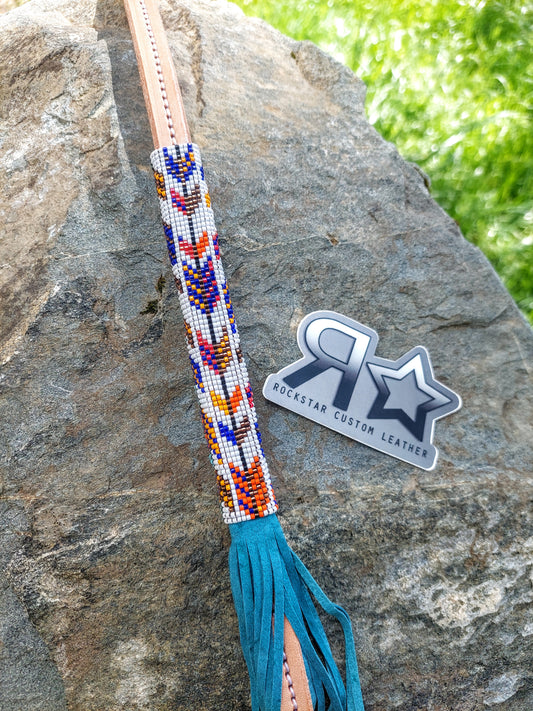 Beaded with fringe over and under whip