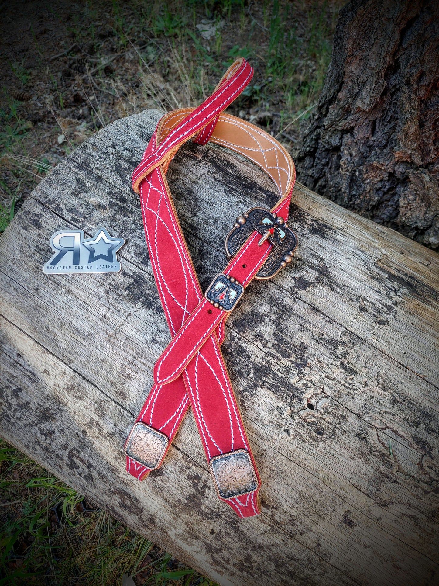 Red Suede Headstall