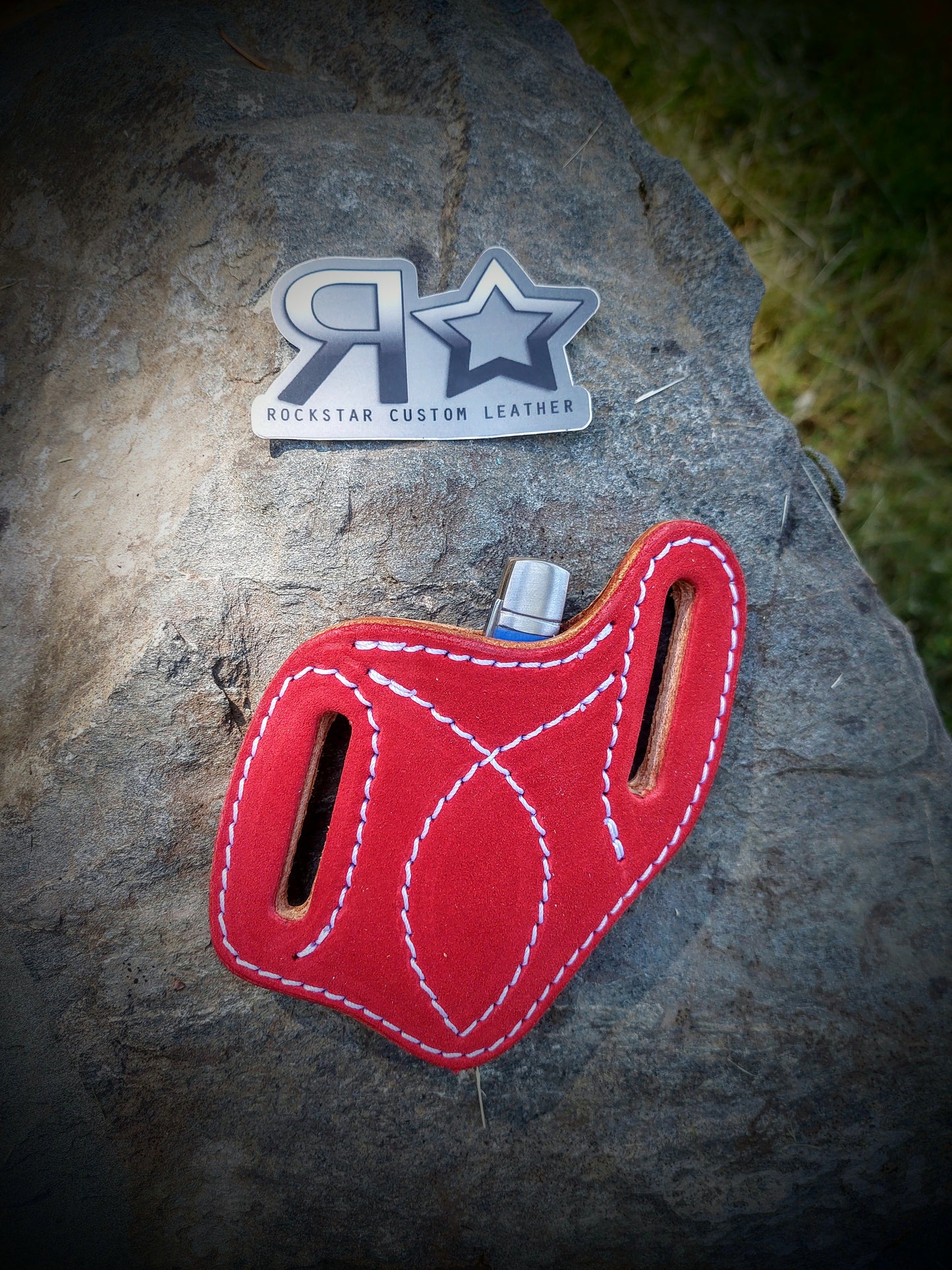 Red Suede Knife Sheath