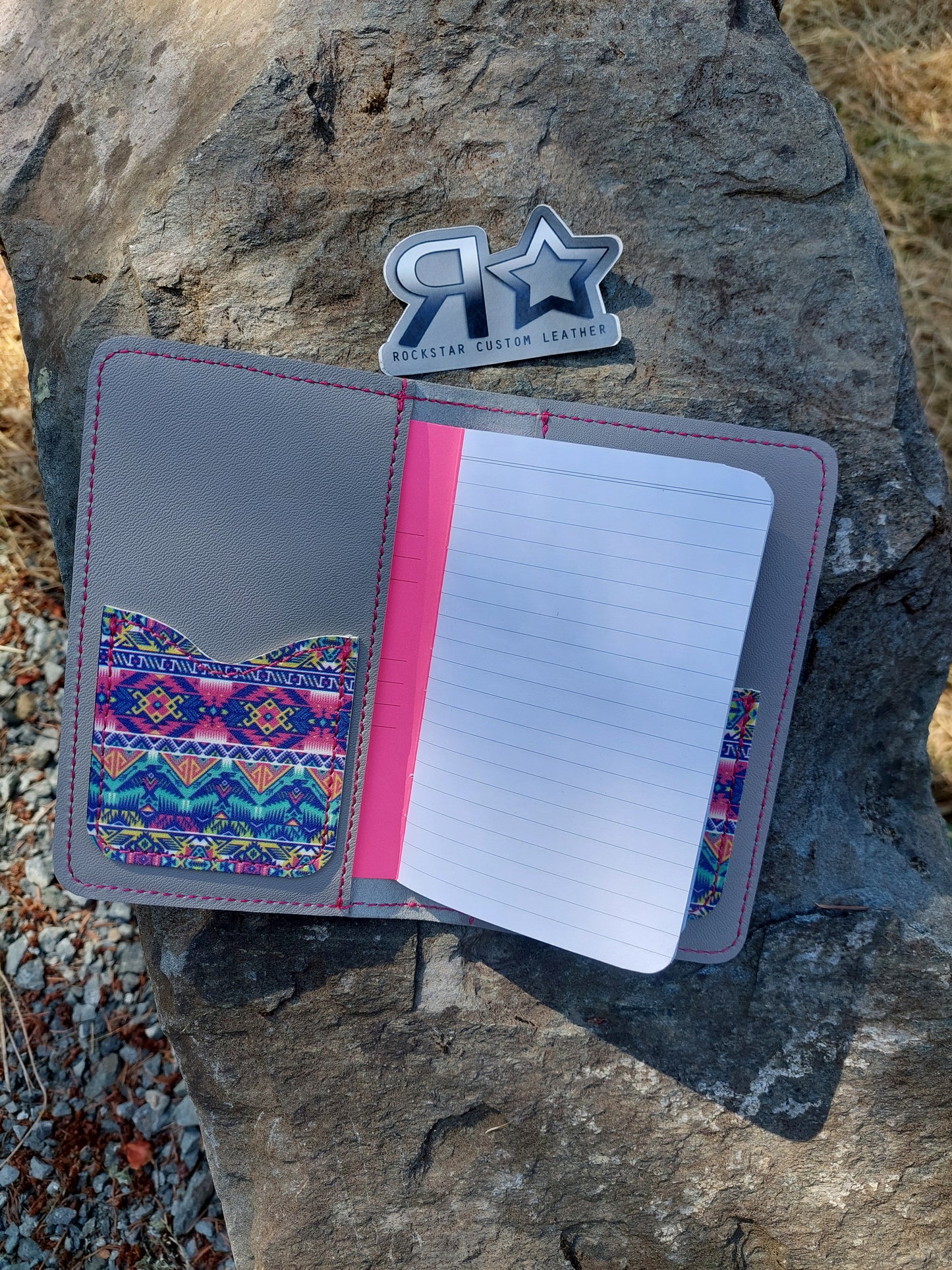Aztec Print Leather Small Notebook