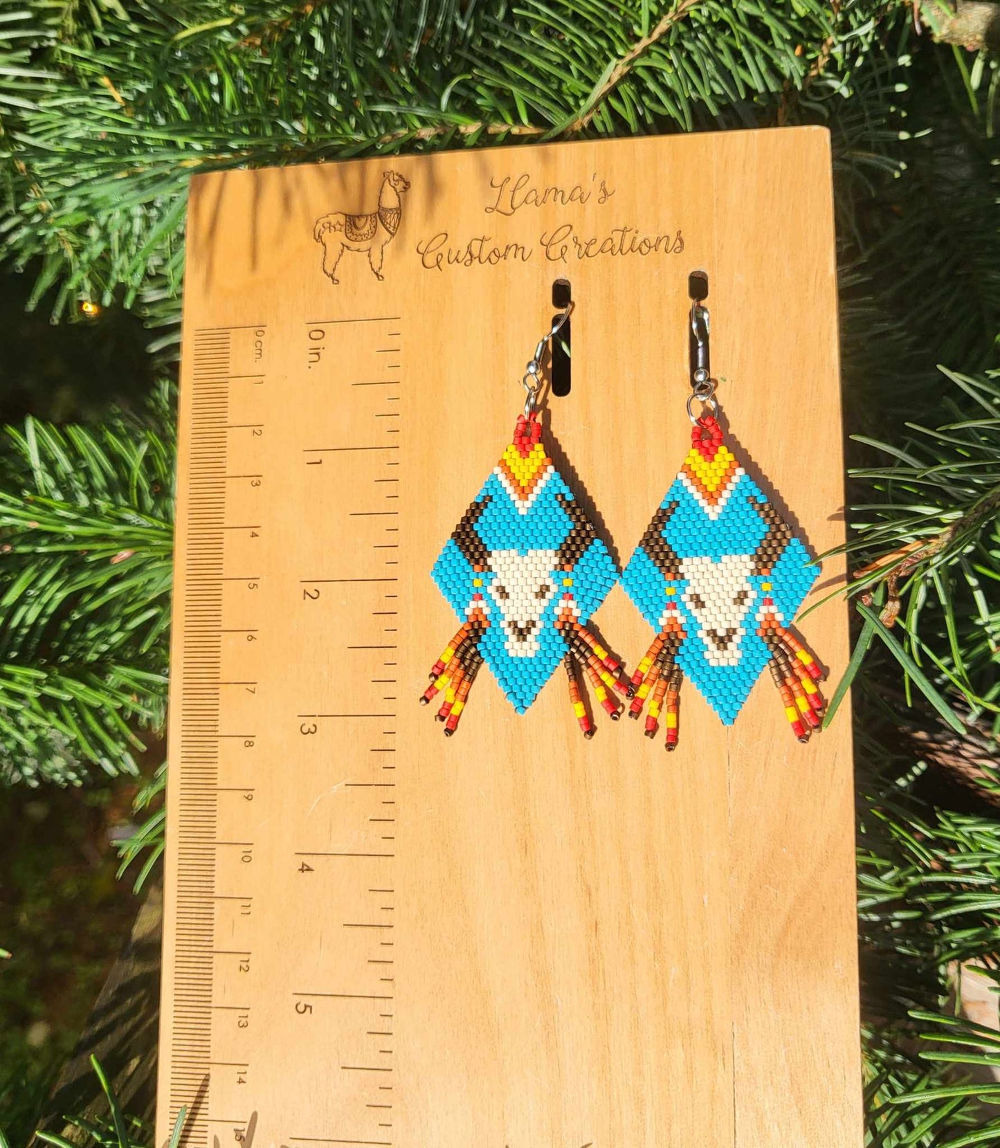 Llamas Custom Creations Beaded Earrings