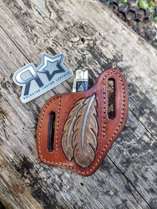 Metallic Feathers Knife Sheath