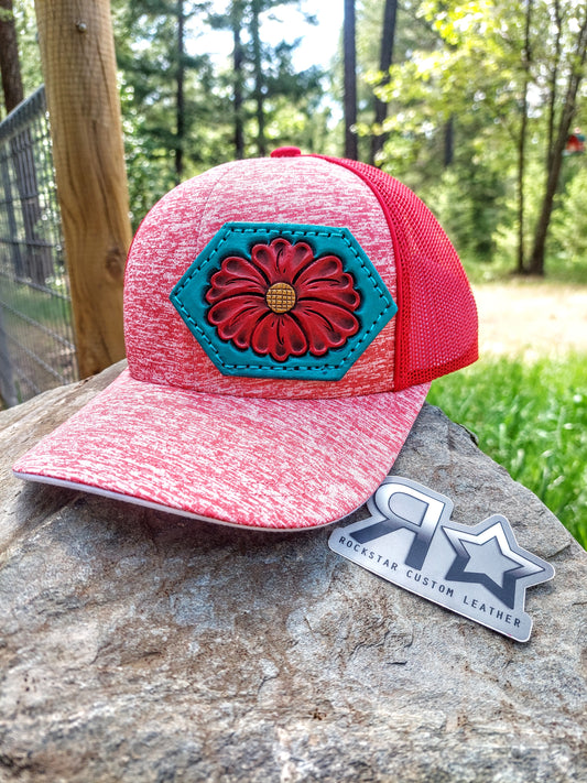 Heather Red Snapback Hat With Patch