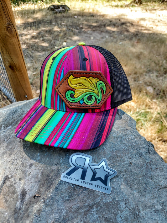 Serape Neon Colors Snapback Patch Hat