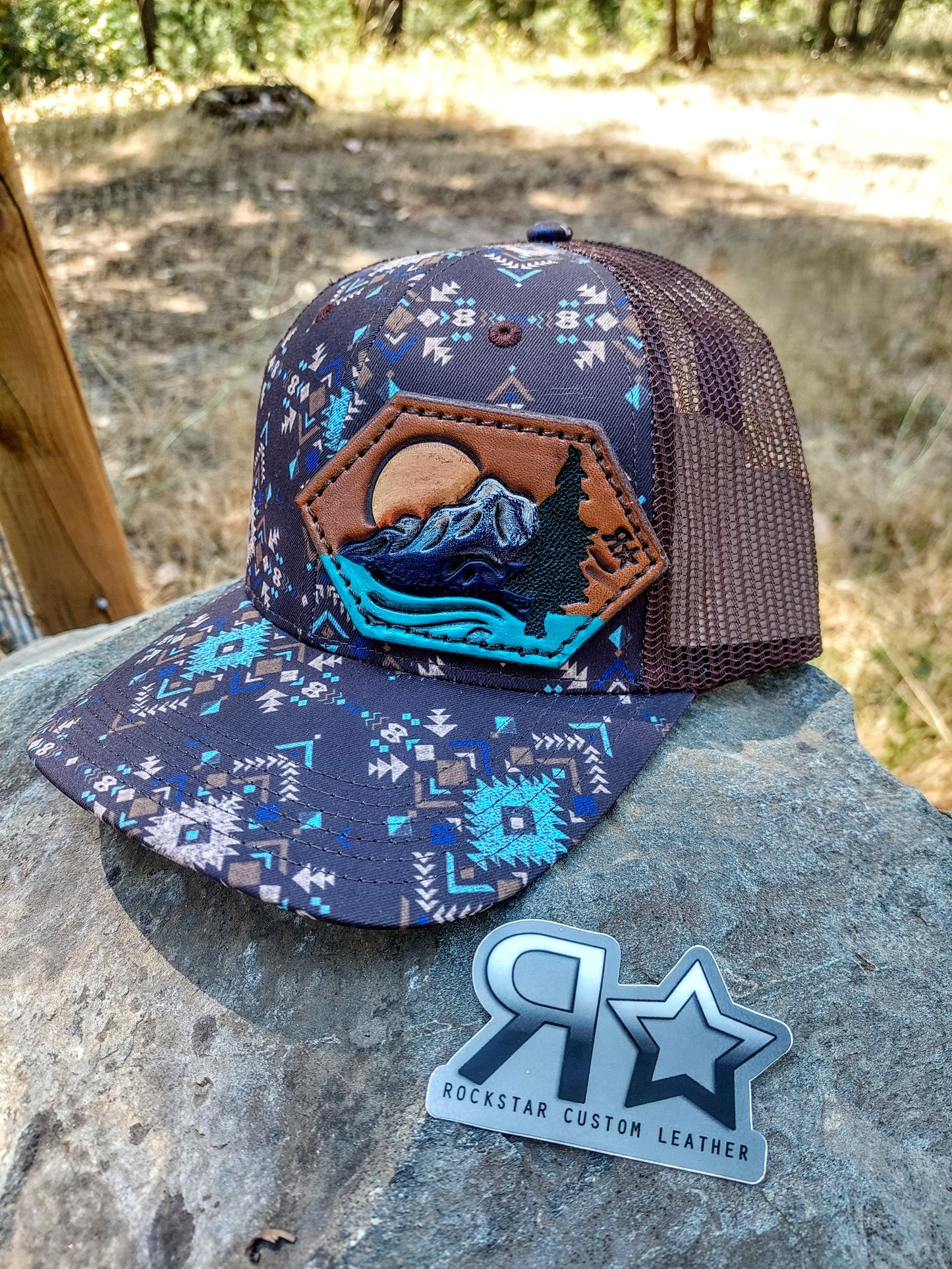 Mountains and Aztec Patch Hat