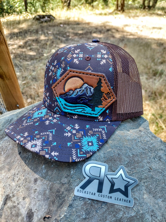 Mountains and Aztec Patch Hat