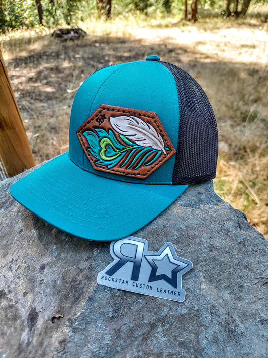 Peacock Feather Patch Hat