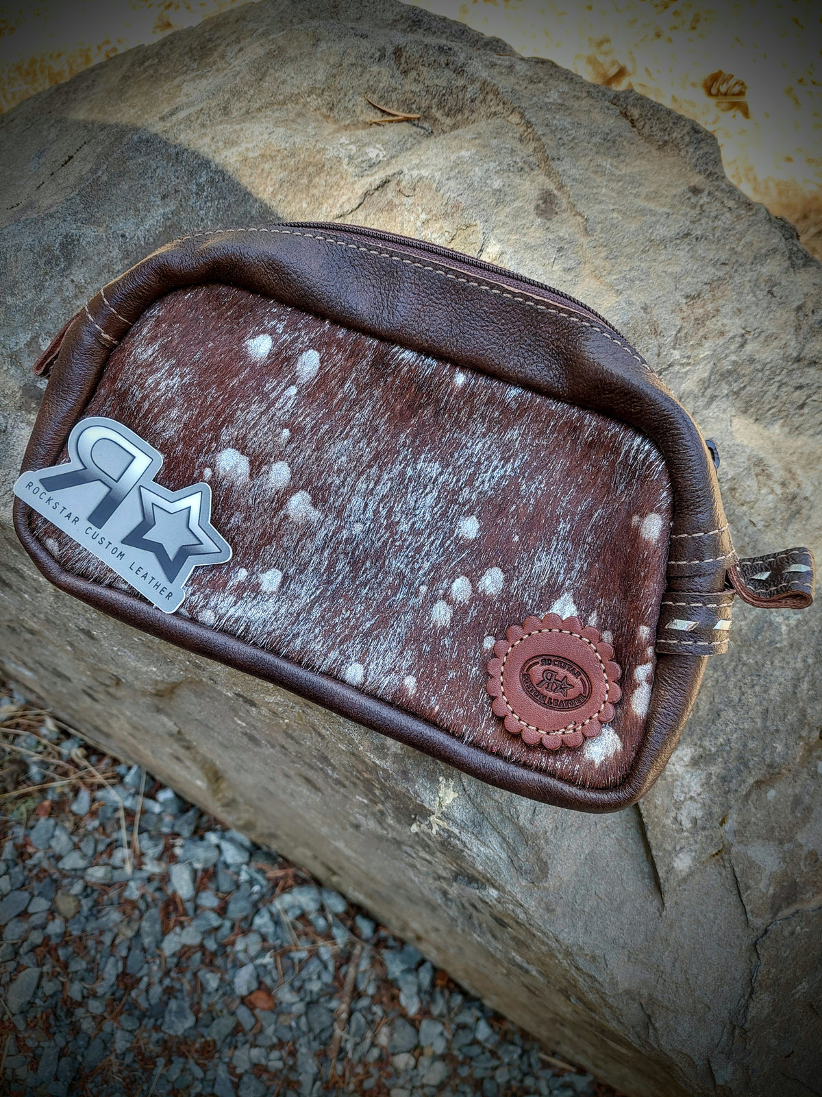 Cowhide Makeup Bag