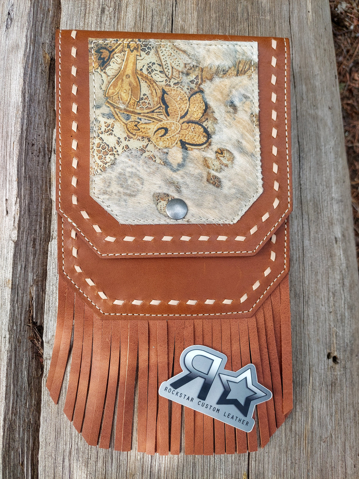 Brown Floral Saddle Pocket