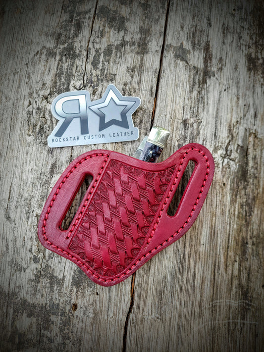Knife Sheath Red Basket Stamp