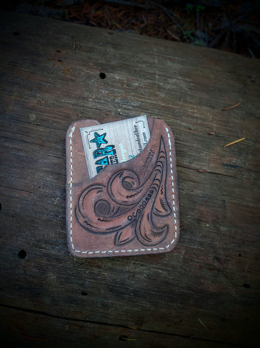 Floral and Shark Hide Card Wallet