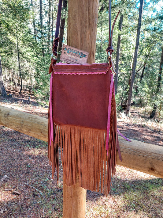 Pink Buckstitch Crossbody