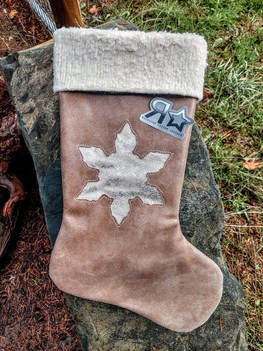 Leather Snowflake Stocking