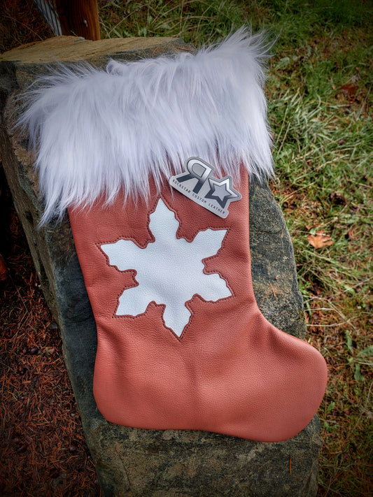 Leather Snowflake Stocking