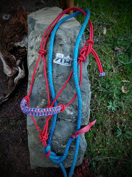 Patriotic Red White Blue Rope Halter