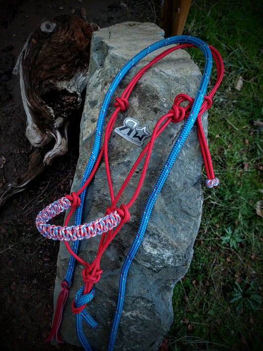 Patriotic Red White Blue Rope Halter