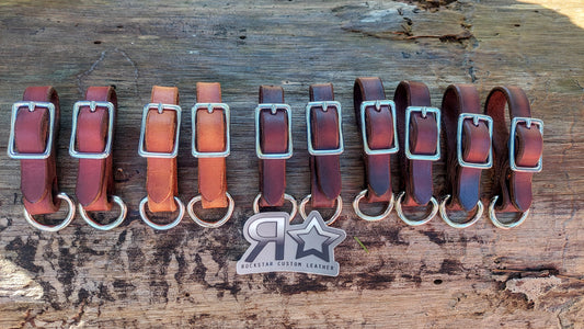 Leather Rein Connectors: Chestnut Color