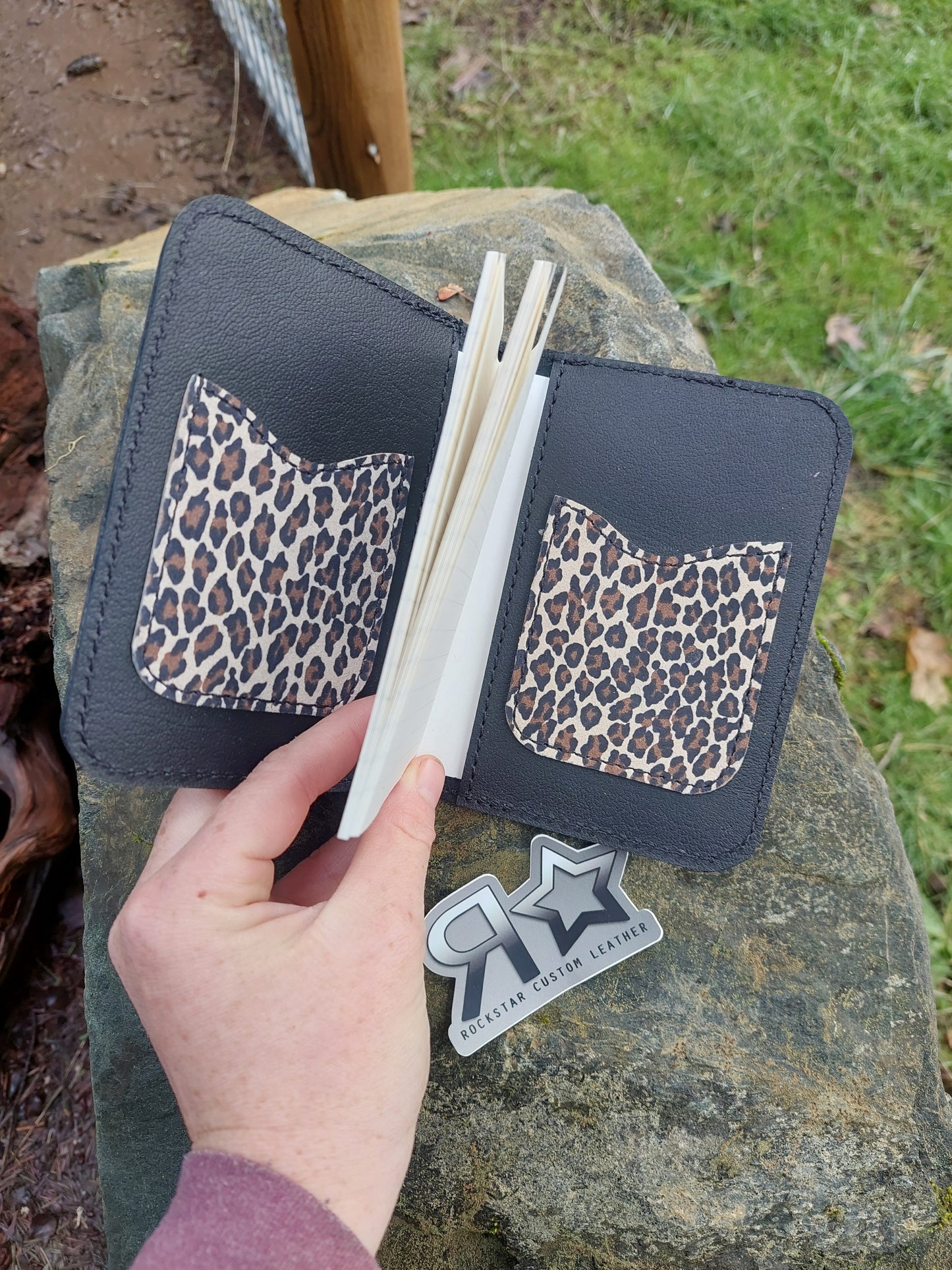Cheetah Print and Black Small Notebook
