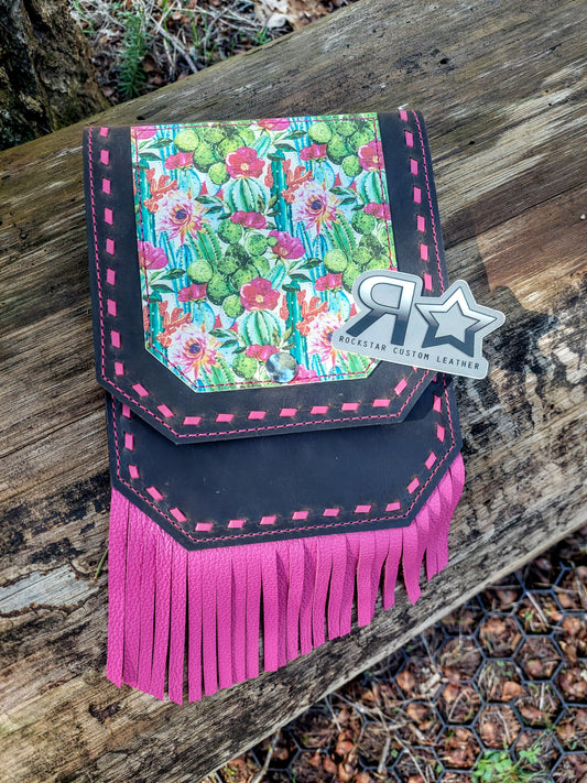Cactus and Pink Saddle Pocket