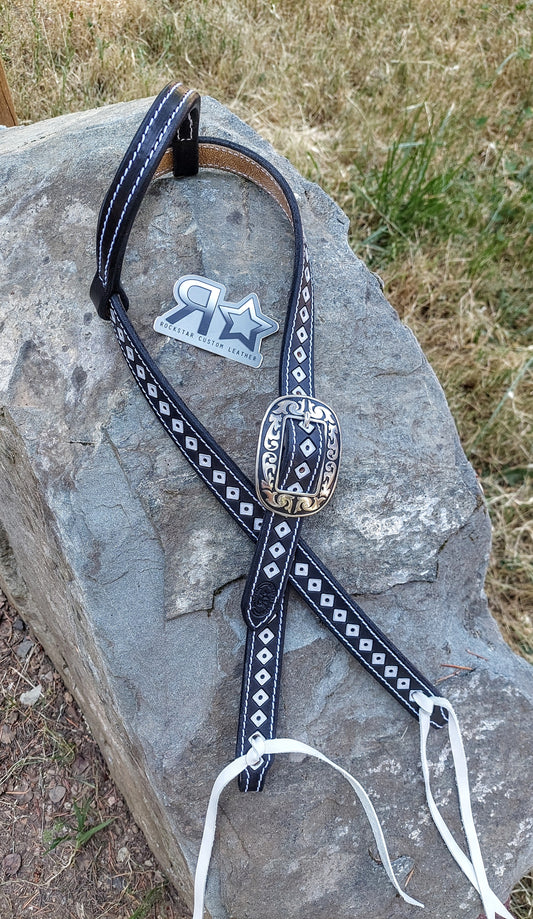 Black and White Diamonds Headstall