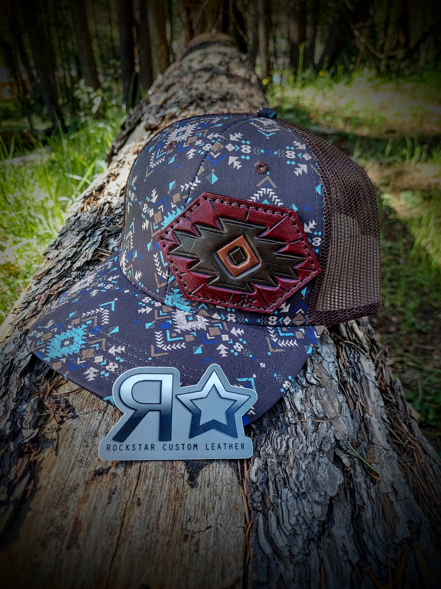 Aztec Hat With Leather Patch