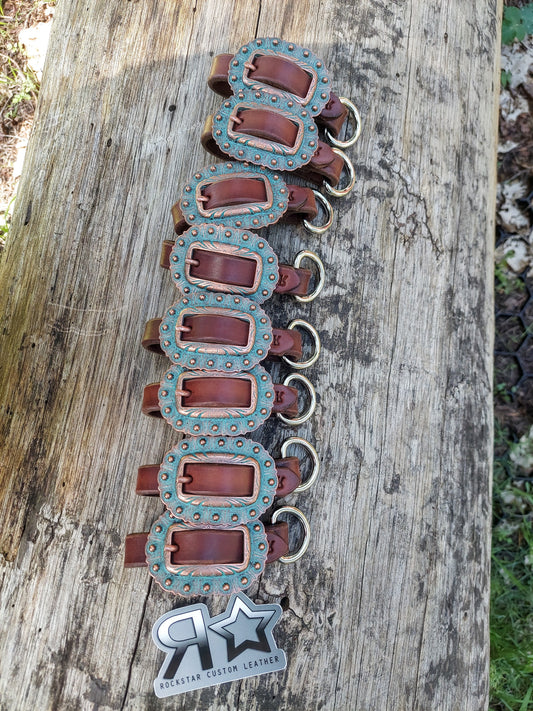 Chocolate Rein Connectors w/ Patina Buckles