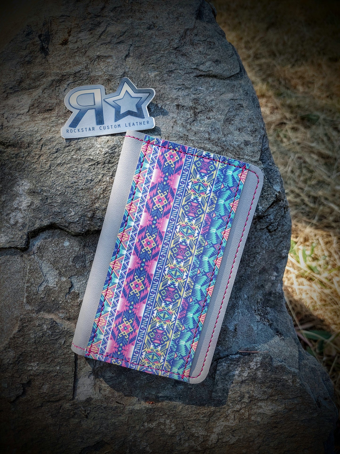 Aztec Print Leather Small Notebook