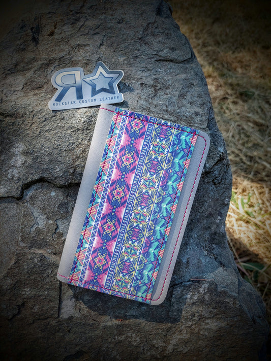 Aztec Print Leather Small Notebook
