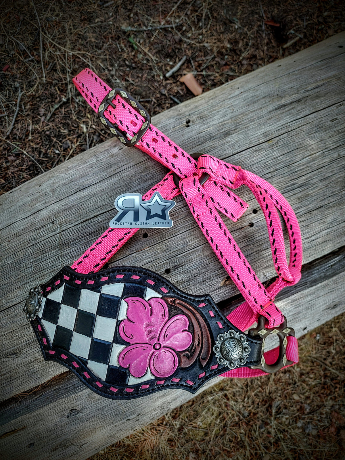 Hot Pink & Checkers Halter