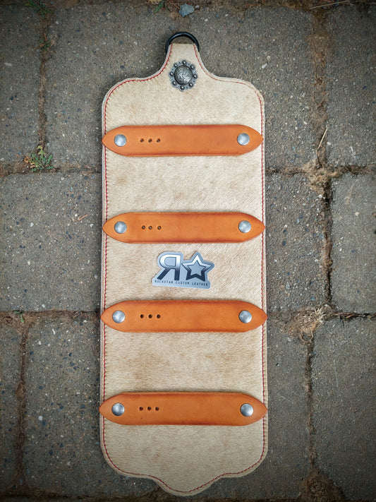 4 Slot Buckle Holder Blonde Cowhide